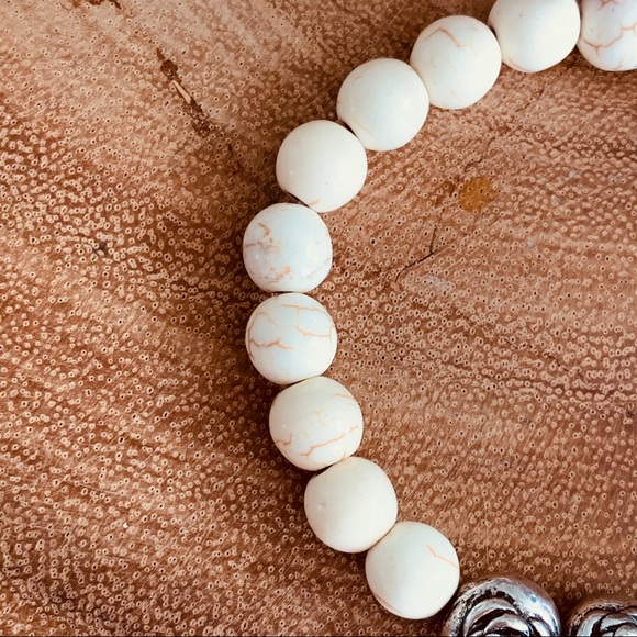 SALE! Natural Stone Rose Stretch Bracelet - Picture 3 of 4